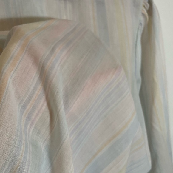 Retro Pastel GrannyCore House Coat Gown, Vintage Pleated Detail, Snap Buttons - Picture 3 of 11